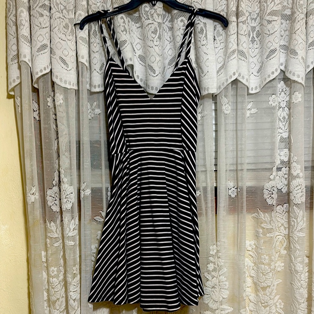 Windsor Black and White Sleeveless Mini Sundress